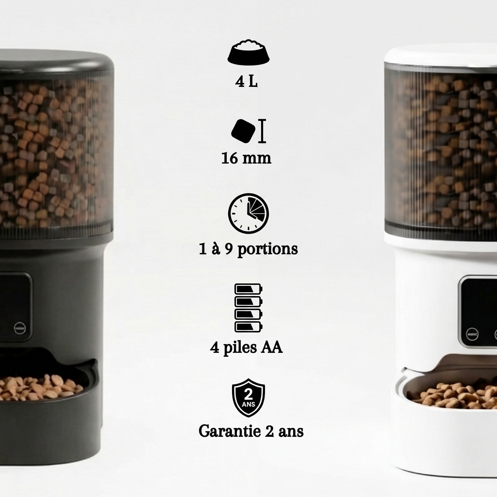 Distributeur croquettes chat automatique 4L avec caméra