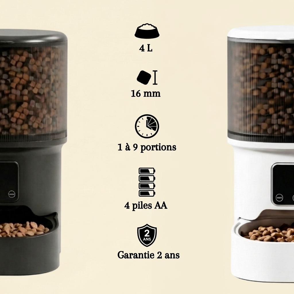 Distributeur croquettes chat automatique 4L avec caméra